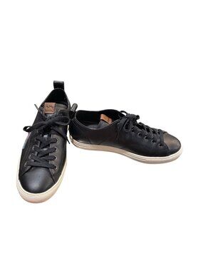 Coach wms black leather low top shark embroided Lightning sneaekrs sz 8D SKU 10-